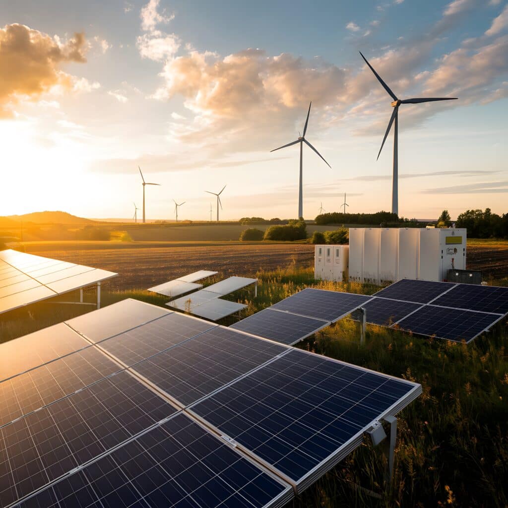 Production d’énergie solaire et éolienne pilotée par un courtier en énergie solaire pour une stratégie énergétique mixte et durable
